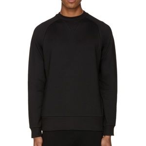 Y-3 Crew Neck Drop Shoulder Sweater XS Black with Elbow Patches and Back Logo